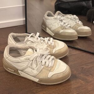 Fendi Off-White and Tan Sneakers